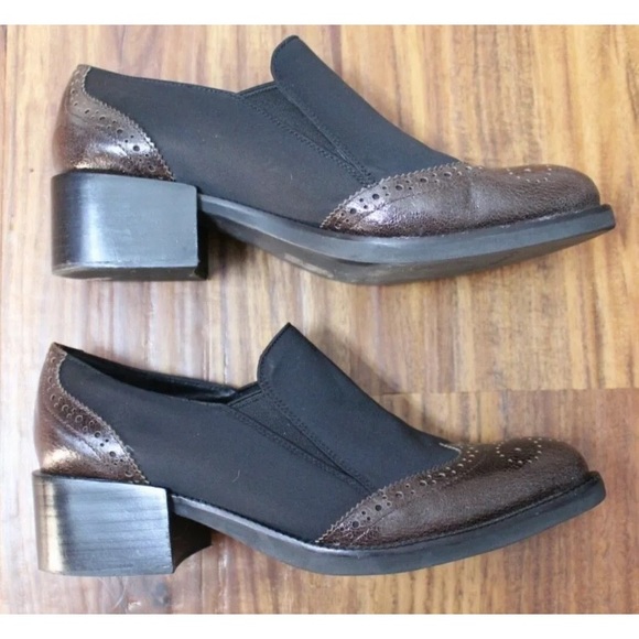 Jeffrey Campbell Wingtip Heel Loafer Black Brown Size 8.5 - Picture 5 of 8